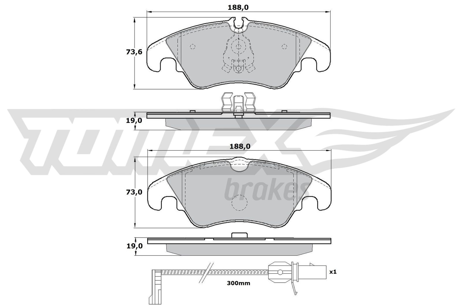 Sada brzdových platničiek kotúčovej brzdy TOMEX Brakes